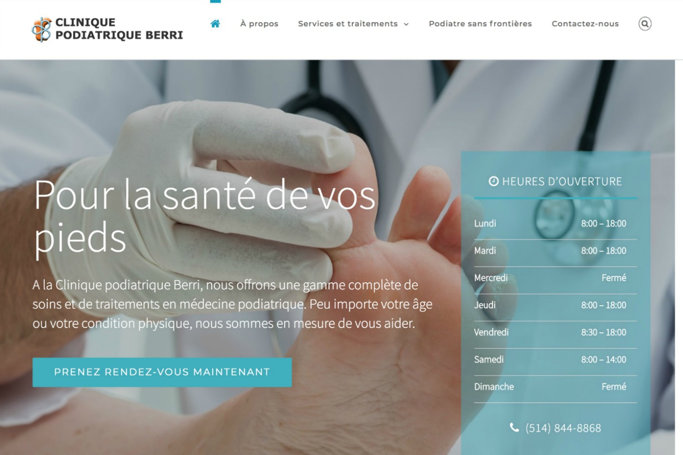 Site web de la Clinique podiatrique Berri